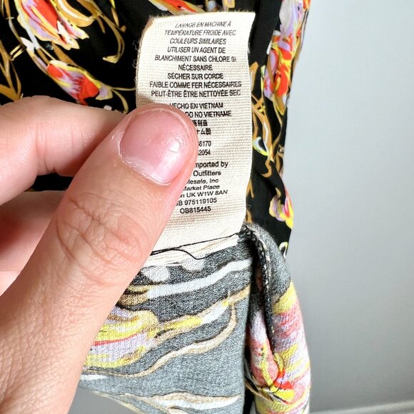 Free People Bella Floral Print Tunic Flowy Bohemian Flared Sleeve Top Sz Medium - Picture 6 of 7